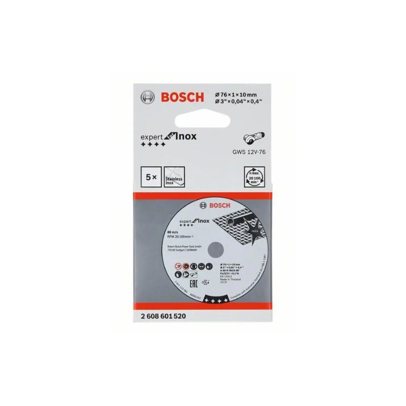 Disco de corte Expert Inoxl Ø76x10mm (5 unidades) BOSCH